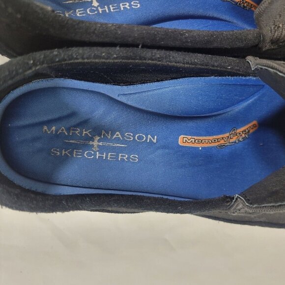 Mark Nason Skechers Loafers Men Size 7.5 Black Canvas Memory Foam Slip On Casual - Picture 8 of 10